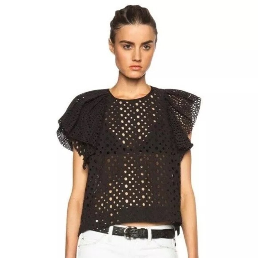 Isabel Marant Vlady Eyelet Blouse Navy.‎ Size L (211)